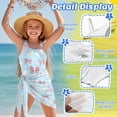 thumbnail image 5 of SEANATIVE Girls One-Piece Swimsuits with Mesh Cover-up Skirt One-Piece Bathing Suits Back Cutout Stylish Stretch Swimwear for Kids Teenagers, Size 9-10, Pink Bow Pattern Blue, 5 of 7