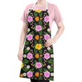 thumbnail image 5 of Pioneer Flower Floral Print Pattern Apron for Women and Men, Cotton Linen Waterproof with Pockets, Adjustable, 33x27 Inch for Kitchen, Gardening, BBQ, Salon, 5 of 6