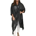 thumbnail image 2 of Aloohaidyvio No Boundaries Plus Size,Ladies Solid Chiffon Long Loose Breathable Cardigan Coat, 2 of 4