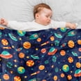 thumbnail image 4 of Space Astronaut Throw Blanket Soft Plush Flannel Blanket for Baby Girls Boys Space Themed Bedroom Decor Blankets for Couch, Sofa 40"x50", 4 of 9