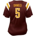 thumbnail image 3 of Women's Fanatics Jayden Daniels Burgundy Washington Commanders Plus Size Name & Number Raglan Lace V-Neck T-Shirt, 3 of 3