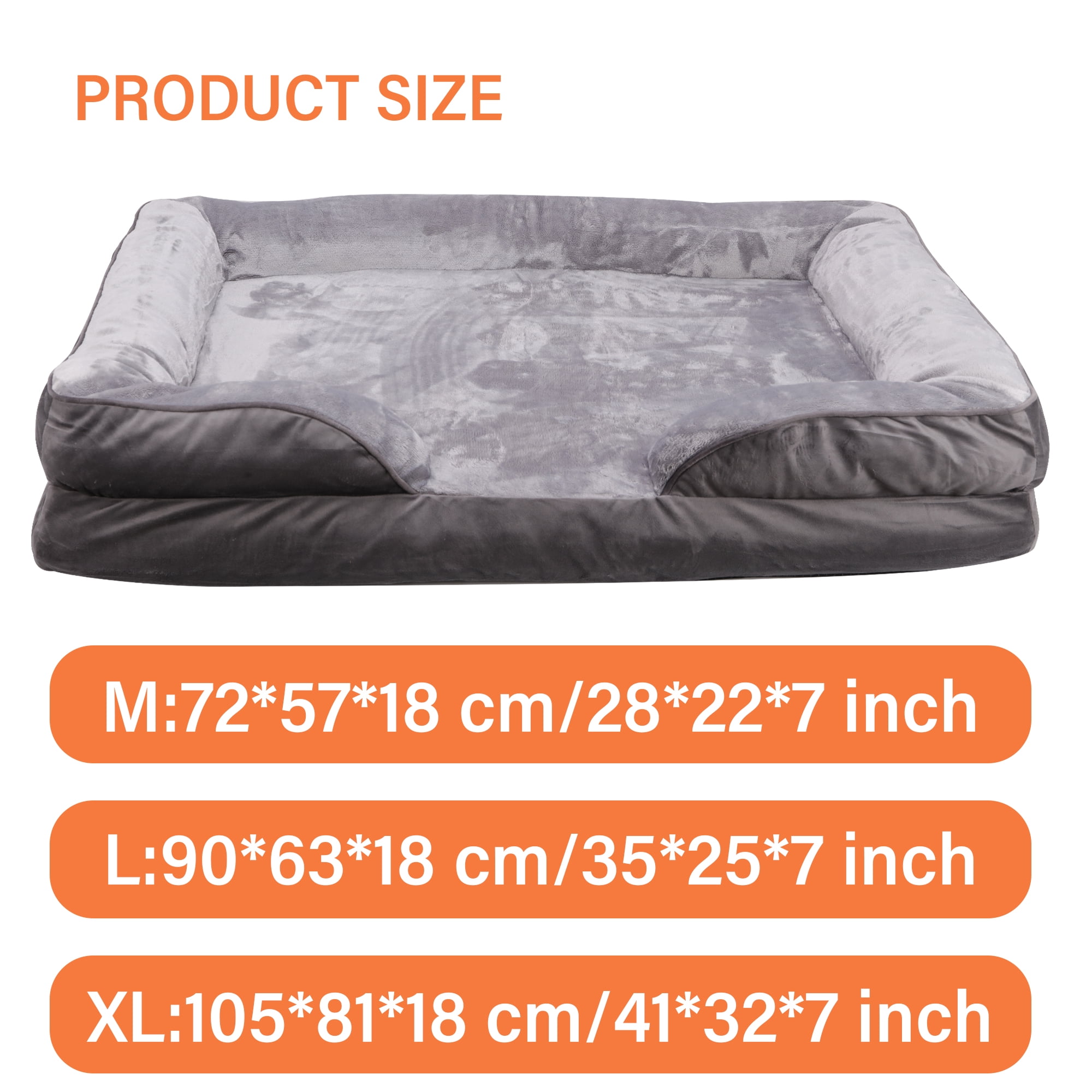 LELINTA Dog Bed Full Memory Foam Dog Beds for Dogs Bolster Pet Couch Bed with Removable Machine Washable Cover, Waterproof Liner and Durable Zipper
