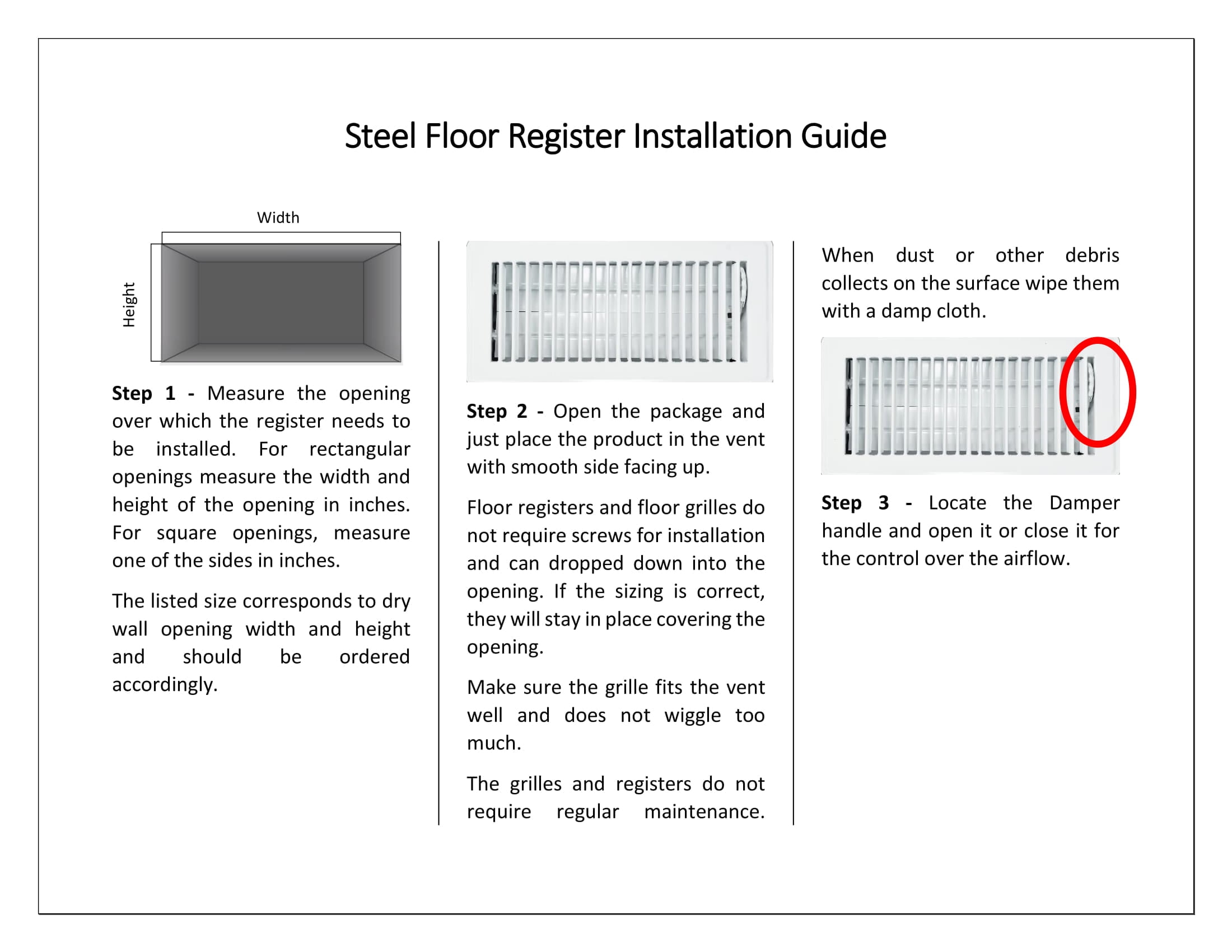 10 in. H x 4 in. W Steel Floor Register Steel White