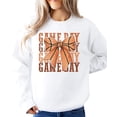 thumbnail image 3 of Basketball Game Day Sweatshirt for Women & Teens Trendy Sports Coquette Bow Sweater White Sweatshirt Adult Small, 3 of 4
