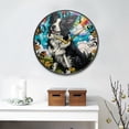 thumbnail image 2 of WOBOGO Smiling Border Collie Acrylic Wall Clock Battery Operated 11.9in Silent No Tick Bedroom Living Room Office Classroom Decoration, 2 of 10