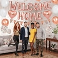 thumbnail image 2 of Welcome Home Decorations Rose Gold,Welcome Home Foil Balloon Banner with Rosegold Heart Balloons Pennant Flag Bunting for Housewarming Baby Shower Home Family Party Supplies, 2 of 6