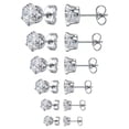 thumbnail image 4 of Women 925 Silver Stud Earring Cute 8 Stone Szs Round Cut Cubic Zircon Jewelry, 4 of 7