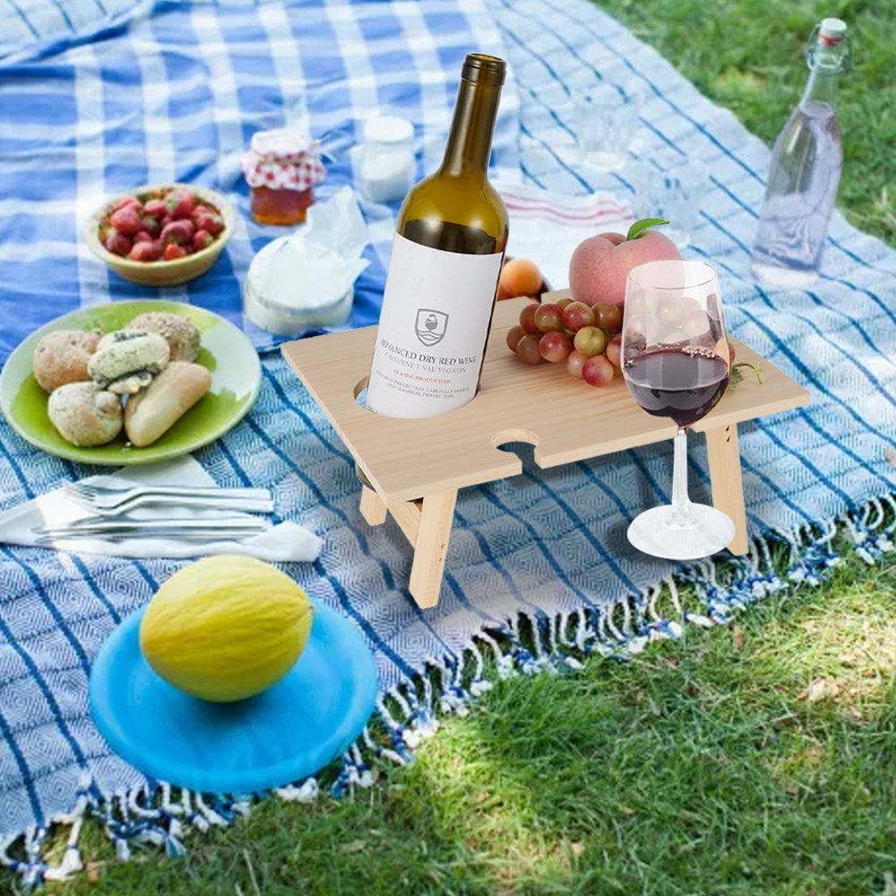 Table De Pique-nique Pliable Bambou - Pour Camping Extérieur