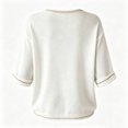 thumbnail image 3 of Women's Sweatshirts Crew Neck 3/4 Sleeve Vintage Washed Witch Broom Graphic Pullover Loose Fit Casual Fall Halloween Daily Wear Top White L, 3 of 3