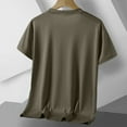 thumbnail image 4 of USNSM (M-5XL) Men's Plus Size Shirt Casual Basic Top Crewneck Short Sleeve Classic Tee Slim Fit T-Shirt Ribbed Henley Shirt Green XXL, 4 of 8