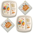 thumbnail image 2 of HOME & HOOPLAITSC&nbsp;Happy Turkey Day Thanksgiving Party Kid's Divided Paper Dinner Plates and Give Thanks Large Dinner Napkins (16 Plates & Napkins), 2 of 3