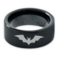 thumbnail image 2 of Tungsten Bat Spread Wings Band Ring 9mm Men Women Comfort Fit Black Flat Cut Brushed Polished, 2 of 4