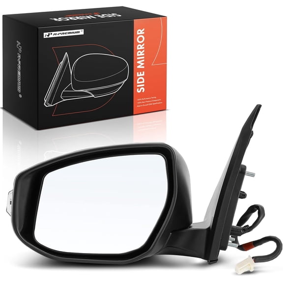A-Premium Driver Side Power Door Mirror - Compatible with Nissan Sentra 2013 2014 2015 - Heated Manual Folding Black Outside Rear View Mirror with Turn Signal - Replace# 96302-3SG0D
