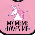 thumbnail image 4 of Inktastic My Meme Loves Me Girl Unicorn Girls Baby Bib, 4 of 4