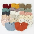 thumbnail image 3 of Baby Wave Shape Feeding Bib Bandana Burp Cloth Scarf Printed Soft Pure Cotton Absorbent Saliva Towel Breathable Apron for Gifts, 3 of 20