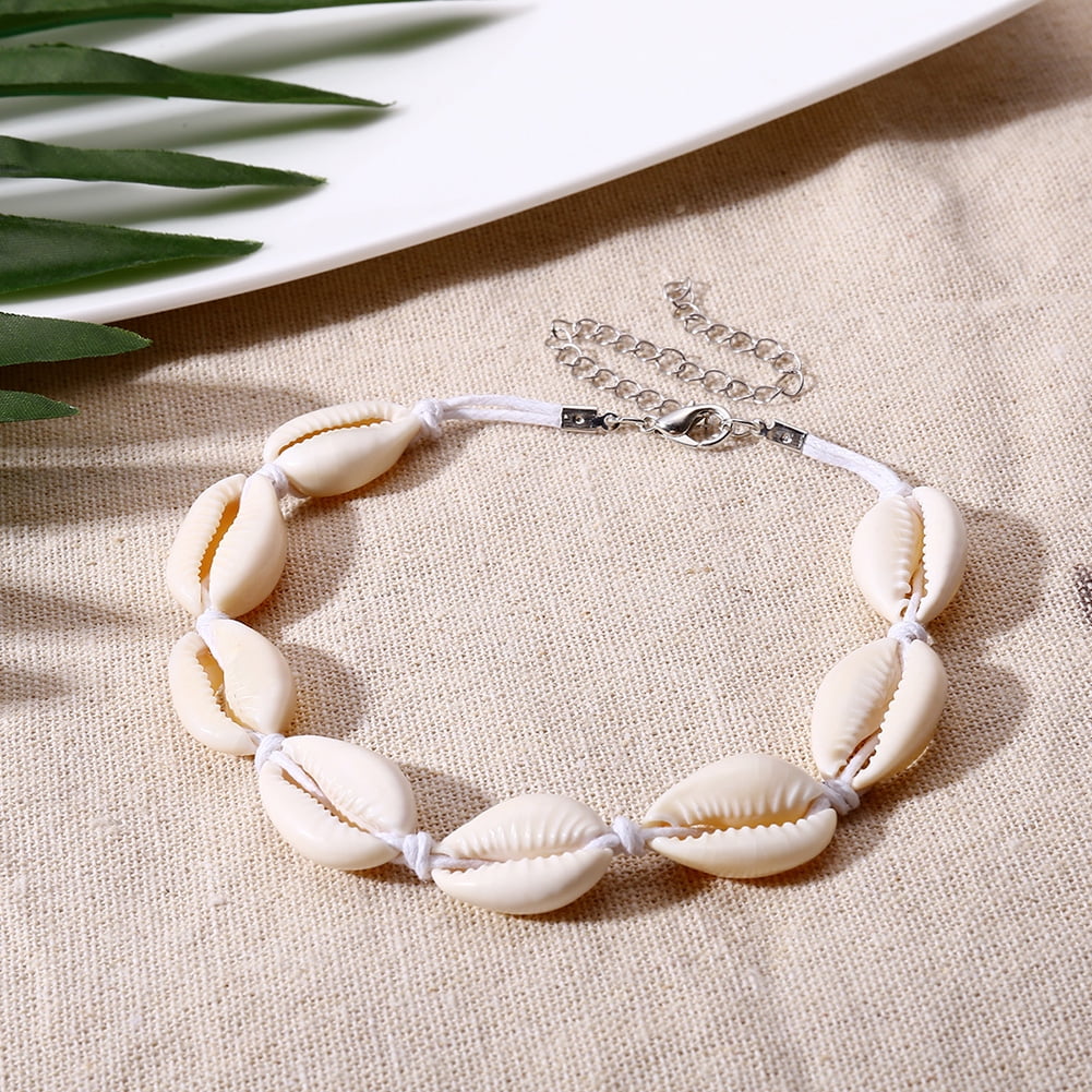 Cowrie Shell Choker Necklace - Assorted String - California Seashell Co