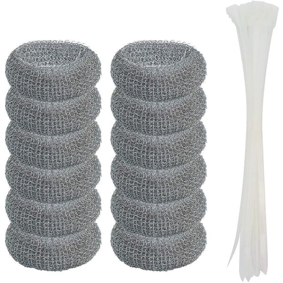 12 Pack Washing Machine Lint with 12 Nylon Ties, Laundry Mesh Washer Sink Drain Hose Screen Filter The Laundry Water Snare Net Rustproof Lint Catcher