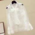 thumbnail image 4 of Gibobby Blusas Termicas Dama Manga sólido largo tops encaje v-cuello casual floral mujeres camisas blusa de mujer（Blanco， S), 4 of 5