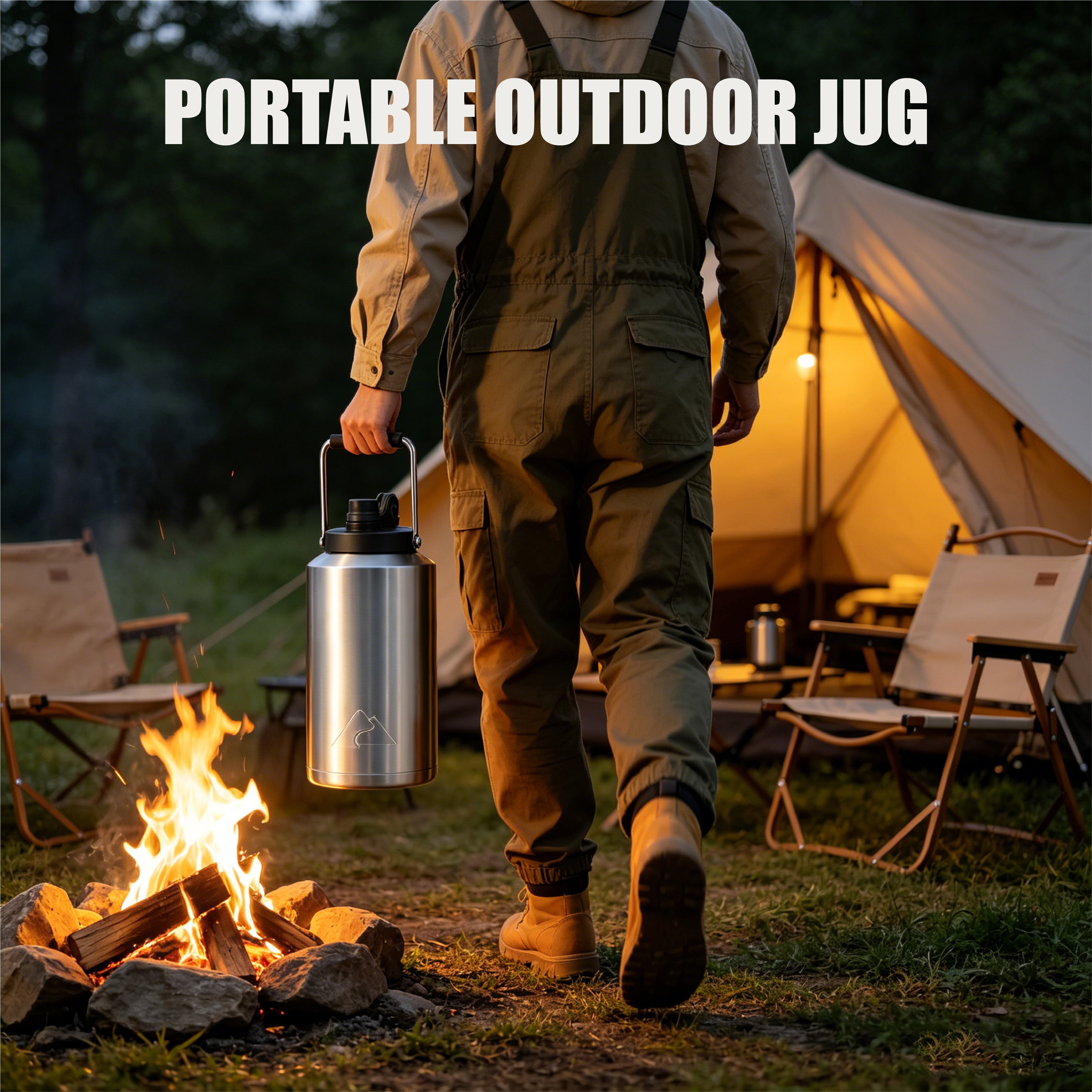 Ozark Trail 1 gal Stainless Steel Insulated Water Jug, Silver