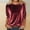 Brick Red, variant on Womens Velvet Crew Neck Blouse 3/4 Sleeve Shiny Top Loose Fit Pullover New Years Eve Party Tunic Elegant Holiday Celebration New Year Festive Fall Winter Blue S