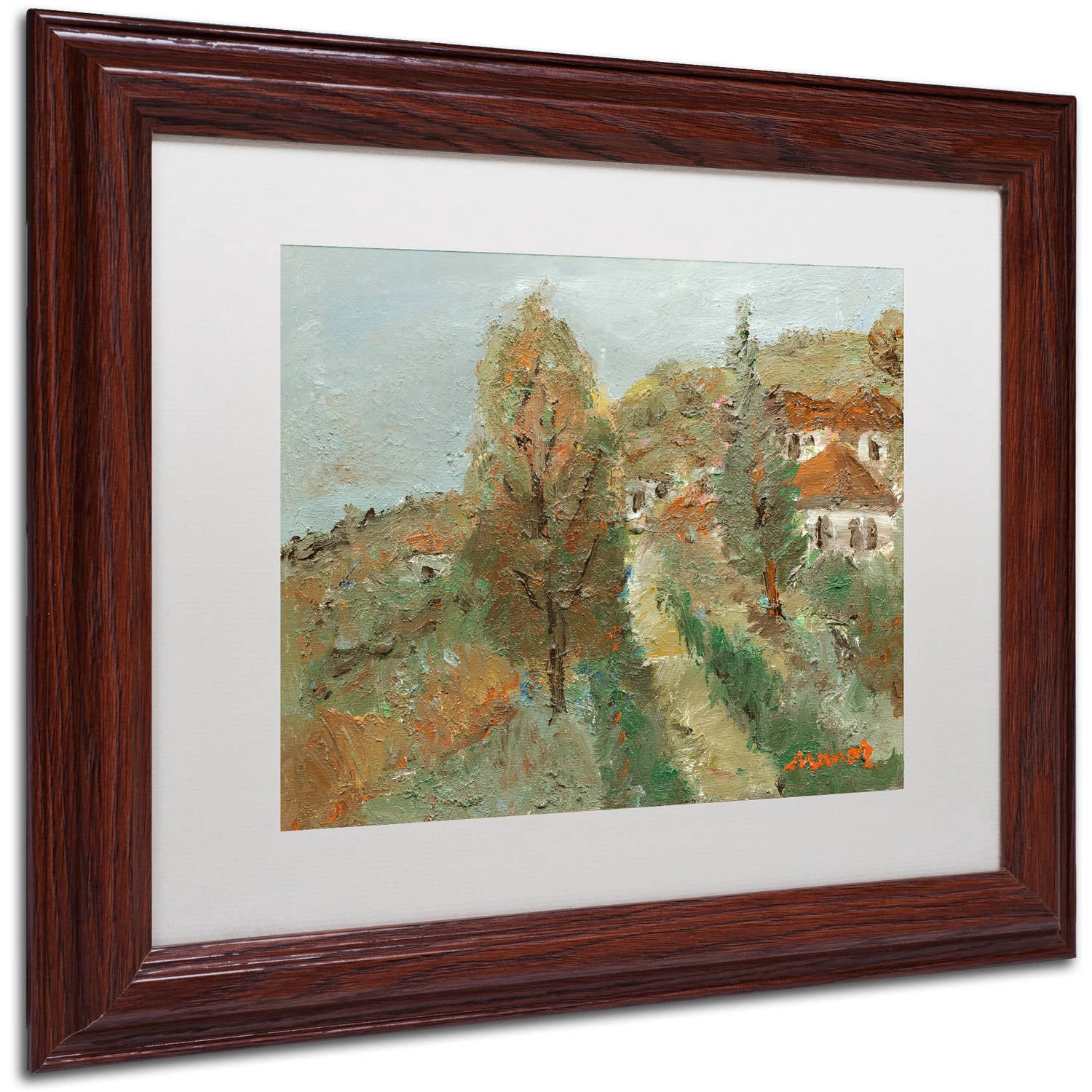 Trademark Fine Art "Last Days of Fall" Canvas Art by Manor Shadian White Matte, Wood Frame