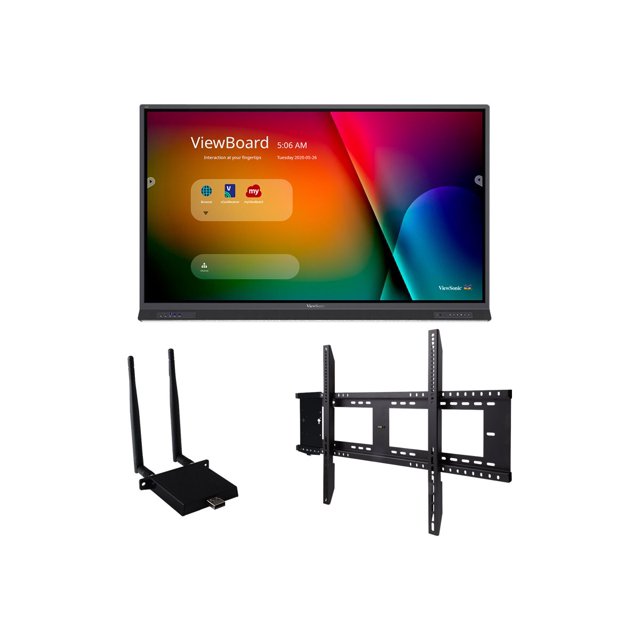 ViewSonic IFP7552-E1 ViewBoard - Écran LCD avec Rétroéclairage à LED de 75" de Classe Diagonale - Interactif - avec Lecteur Multimédia Intégré et Écran Tactile (multi-touch) - 4k uhd (2160p) 3840 x 2160 - avec adaptateur ViewSonic lb-wifi-001, fixation murale ViewSonic wmk-047-2