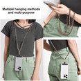 thumbnail image 4 of Cell Phone Lanyard, Adjustable Neck Strap for Women, 2  Pads,Chain Anti-Theft Strap Universal Crossbody, Multifunctional Compatible with Most Smartphones and iPhone 15(Gold & Black), 4 of 10