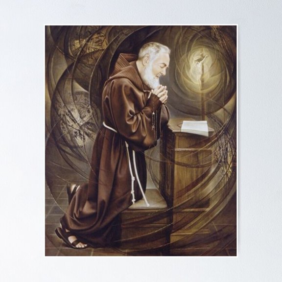 Kna Prints - Padre Pio Poster Wall Art Print For Home Decor, Living Room, Bedroom, Office, UNFRAMED-8x12