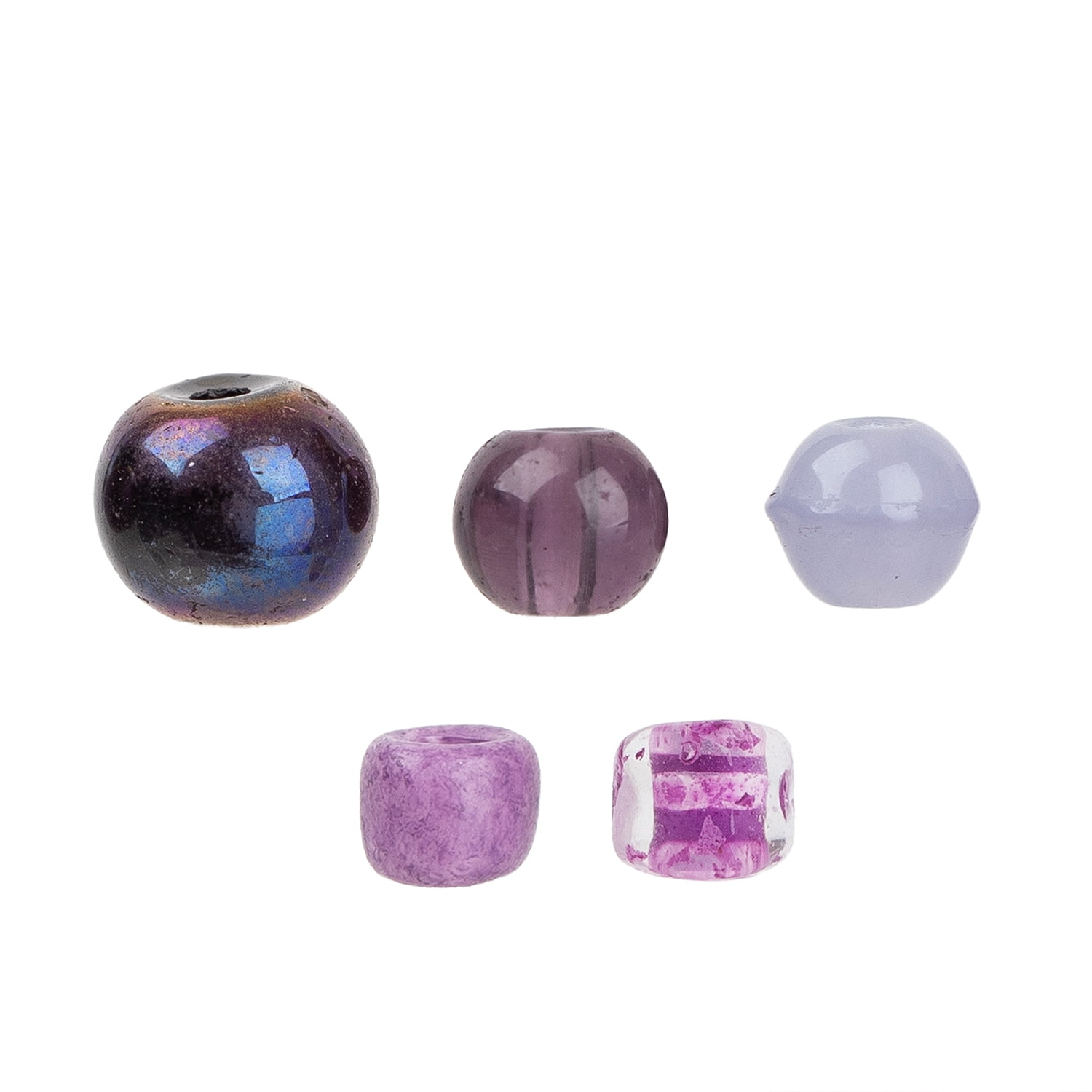 (2 pack) Cousin DIY Unisex Purple/Gray/Pink Glass Seed Bead Strand, 104 Inch, 824 Pieces