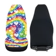thumbnail image 6 of POLERO Breathable Auto Seat Covers for SUV, High Back Washable Vehicle Seat Covers Polyester Fabric 2 Pcs, Rainbow Heart Pattern, 6 of 13
