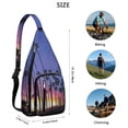 thumbnail image 3 of Palm Tree Paradise Sling Backpack - Vibrant Hawaiian Island Print, Fashionable Multi-Functional Daypack, 3 of 4