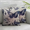 thumbnail image 3 of Pratyus Rose Butterfly Modern Rustic Decorative Couch Pillow Cases with Zipper Home Decor Throw Pillow Covers, Year-Round Use, 1PC 20x20in, 3 of 5