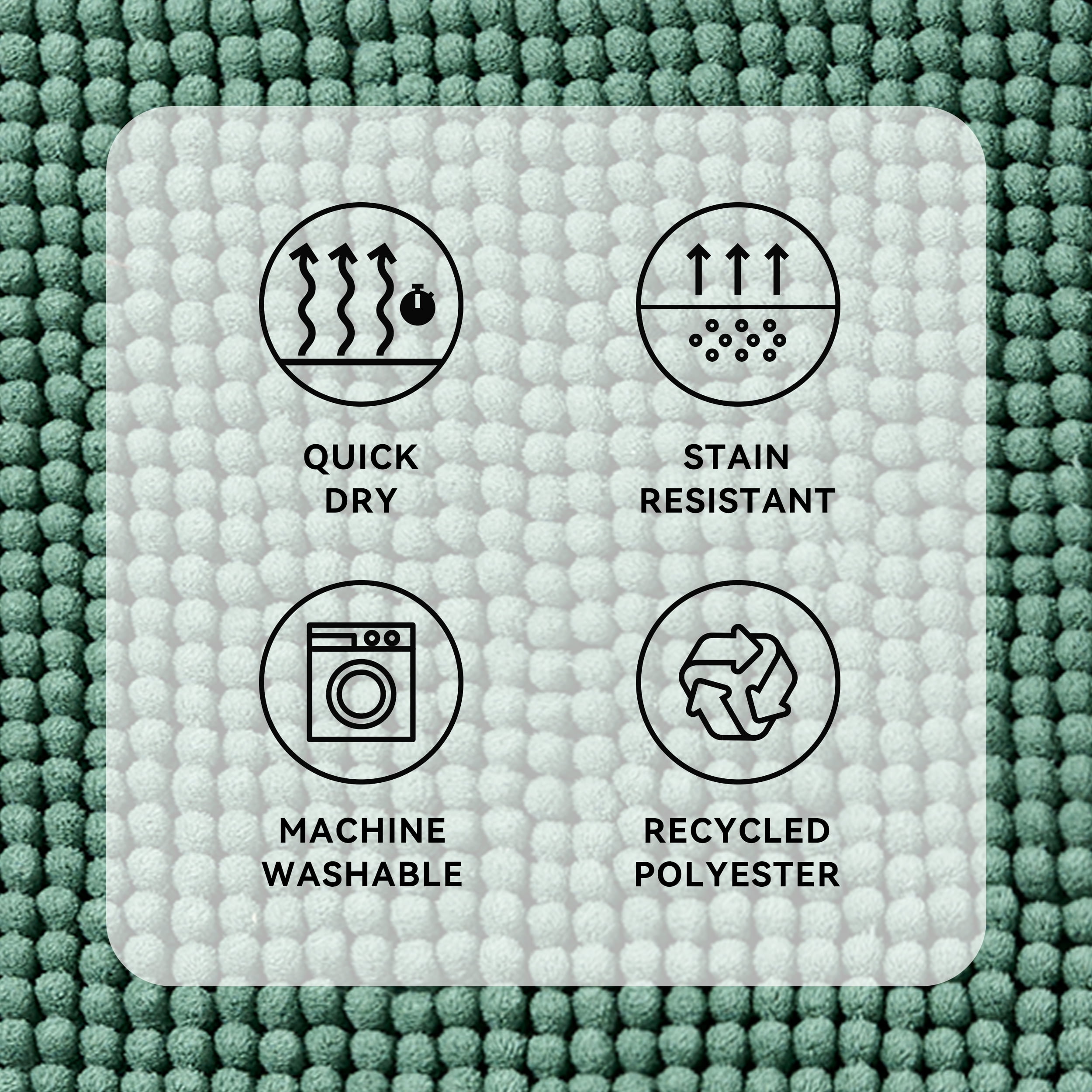 Mainstays Performance Foam Noodle Bath Rugs, 20"x32" Green
