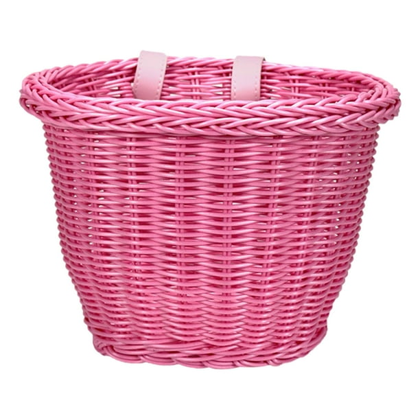 Cesta de bicicleta para niños con accesorio universal para manillar para aventuras al aire libre Rosa Rosa