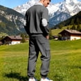 thumbnail image 5 of RYDCOT Men's Polo Sweatsuit Sets 1/4 Zip Fashion Casual Tracksuits Jogging Long Sleeve Polo Suit for Men Fleece Lined 2 Piece Set Dark Gray, 5 of 9