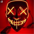 thumbnail image 4 of PULLIMORE Halloween Scary Mask Cosplay Costume LED Mask EL Wire Light up for Halloween Festival Party (Red), 4 of 10