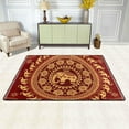 thumbnail image 2 of SKYSONIC 72x48in Ethnic Elephant Area Rug, Round Mandala Floor Carpet for Indoor Living Dining Room and Bedroom Area, 2 of 7