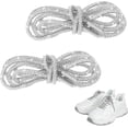 thumbnail image 2 of 2PCS Glitter Rhinestone Shoe Laces, Silvery Sparkly Drawstring Cords for Sneakers, Hoodies, Sweatpants & Bags, Round Bling Shoe Laces Replacement, 2 of 8