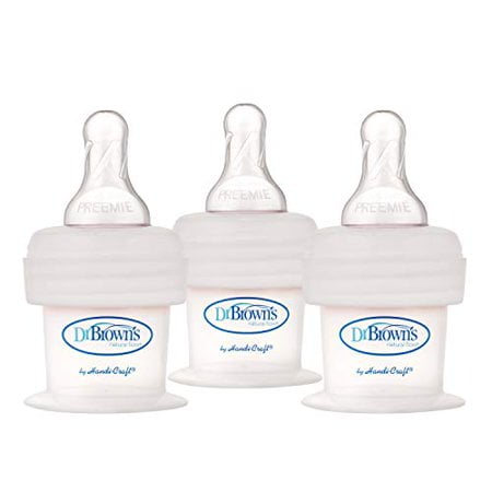 Dr. Brown's 15 CC First Feeder Bottle System with a Preemie Level Nipple, 3 Count, White