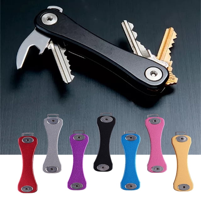Xihbxyly Minillavero de Metal Diy, Diseño de Llavero Inteligente, Organizador de Llaves Compacto, Silencioso, Almacenamiento Multifunción, Compatible con Memoria Usb y Chip Rfid, Tamaño de Bolsillo,