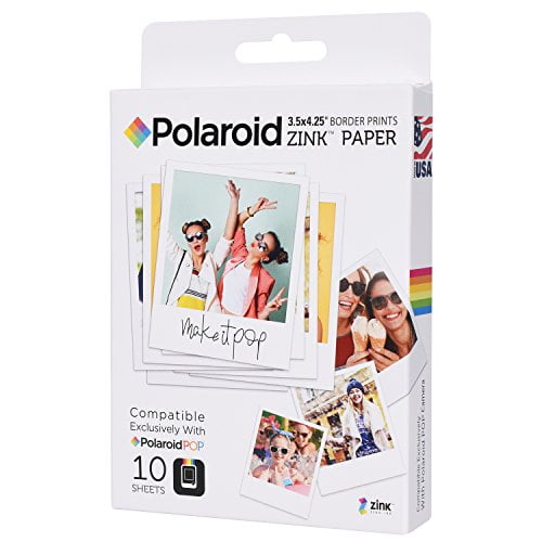 Zink Polaroid 3.5 4.25 inch Premium Zink Border Print Photo Paper (10 Sheets) Compatible with Polaroid POP Instant Camera & Polaroid 3x4 Printer -