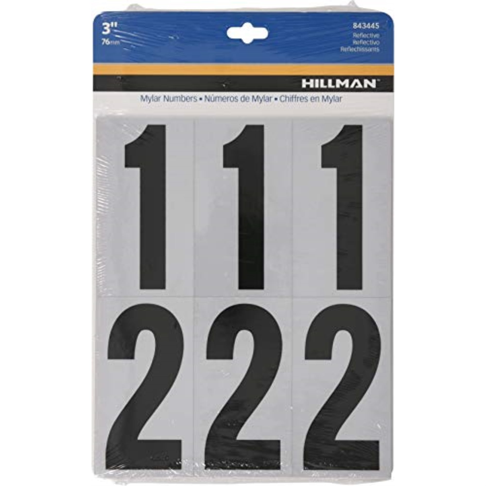Hillman 843445 Reflective Adhesive Mailbox Number Pack, 3', Black and White