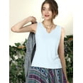 thumbnail image 2 of Doublju Womens V Neck Soft Modal Sleeveless T Shirt Tank Top With Plus Size, 2 of 4
