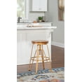 thumbnail image 4 of Linon Farhart 25"-29" Adjustable Height Round Backless Swivel Bar Stool, Matte Gold/Aged Walnut, 4 of 12