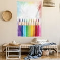 thumbnail image 2 of School Tapestry, Digital Drawing Illustration of Realistic Colorful Pencils on Pastel Tone Backdrop, Wall Hanging for Bedroom Living Room Dorm Decor, 60W X 80L Inches, Multicolor, by Ambesonne, 2 of 5