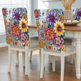 thumbnail image 2 of Chair Covers Set of 4 Boho Floral Chair Slipcover Protector Stretch Chair Covers Colorful Bohemia Flowers Chair Back Covers for Dining Chairs Kitchen Dinner Home Party Decor, 2 of 9
