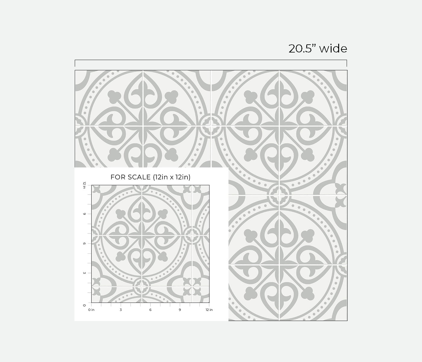 Wallquest, Inc. Luxe Haven Porto Tile Peel and Stick Wallpaper Harbor Mist