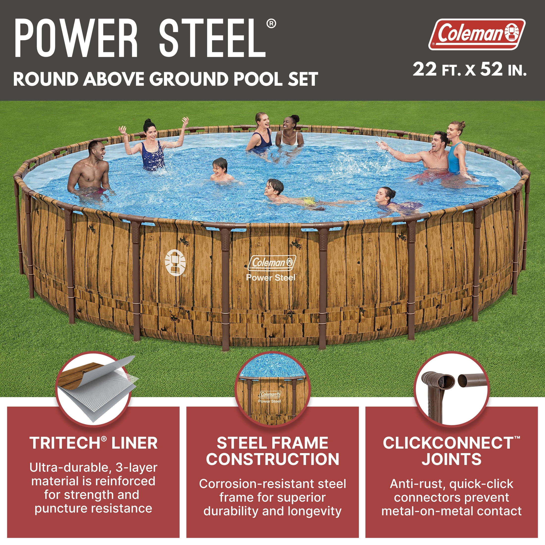Coleman - Brandclub - Coleman Power Steel 22' x 52 Coleman - Brandclub - Coleman Power Steel 22' x 52