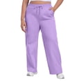 thumbnail image 2 of vigerkar Plus Size Baggy Sweatpants for Women with Pockets Warm Wide Leg Lounge Long Joggers Pants (Purple, XXL), 2 of 9
