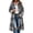 Gray, variant on Dzrciro Plaid Long Coat for Women, Long Sleeve Lapel Open Front Button Checkered Trench Coat, Elegant Fashion Fall Outerwear S-2XL
